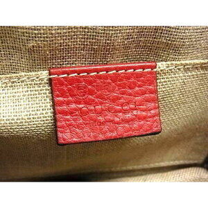 Gucci Interlocking Shoulder Leather Bag Chain GG Red